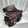 First Layer Tree Paste Cowhide Messenger Bag New Niche Shoulder Bag Locomotive Bag Flip Tooling Leather Messenger Bag