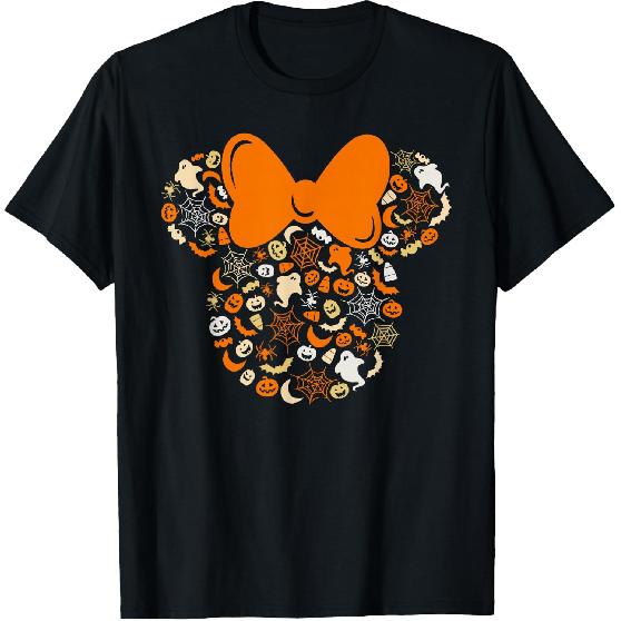 Disney Minnie Mouse Halloween Ghosts Pumpkins Spiders T-Shirt Small