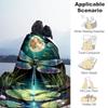 1PC Dragonfly MoonlightOutdoor Flannel Blanket - Soft Plush Decor for Picnics, camping, Bedroom, Playroom, Office, or Lunch Break 1221A