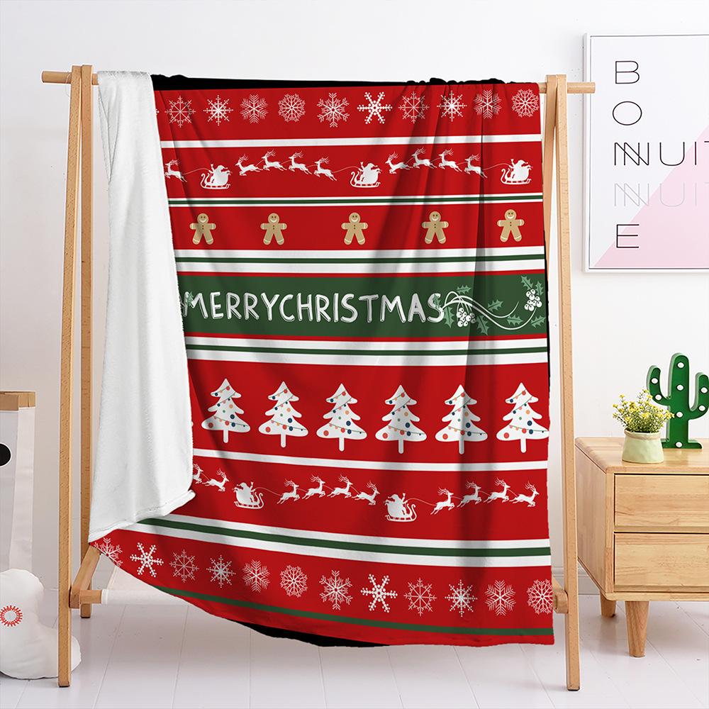 Blanket Flannel Blanket Christmas Plaid 2D Digital Printing Blanket Blanket