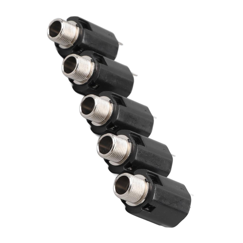 5Pcs Stereo Jack Socket 6.35mm 2 Channel Input 3P Connector Pickup Jack Socket for Replacement