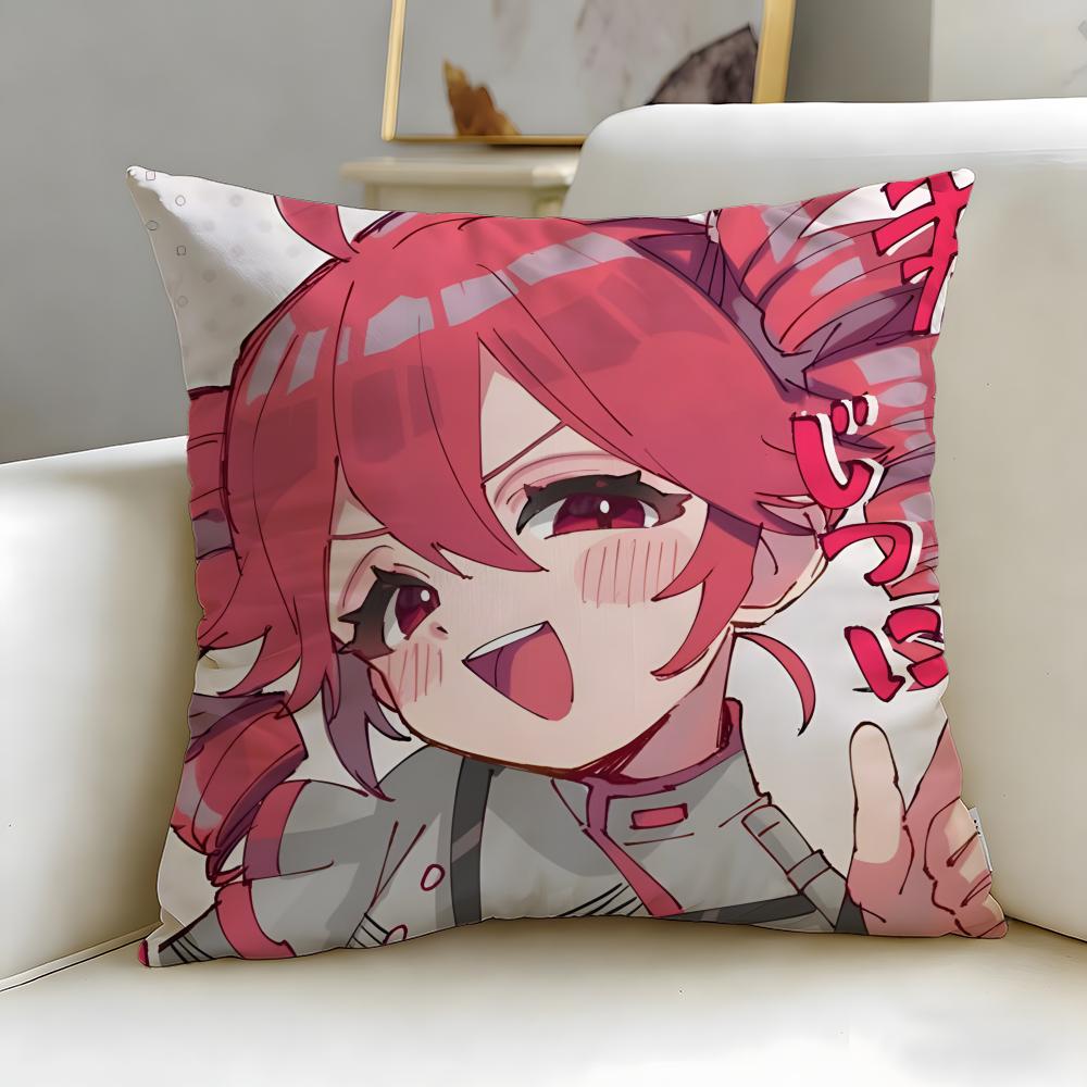 Popular Virtual Singer Kasane Teto Cushion Cover Soft & Easy-Wash Pillow Case – Versatile for Couch, Bed, Travel and Office