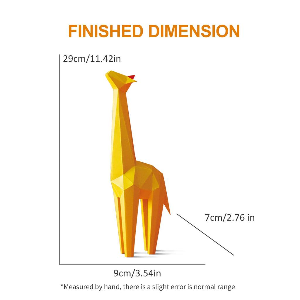 ORIGAMIPLANET Giraffe 3D Origami Paper Craft Creative Handmade Paper Art for 3D Paper Sculpture Home Unique DIY Animal Model Paper Craft Gift for