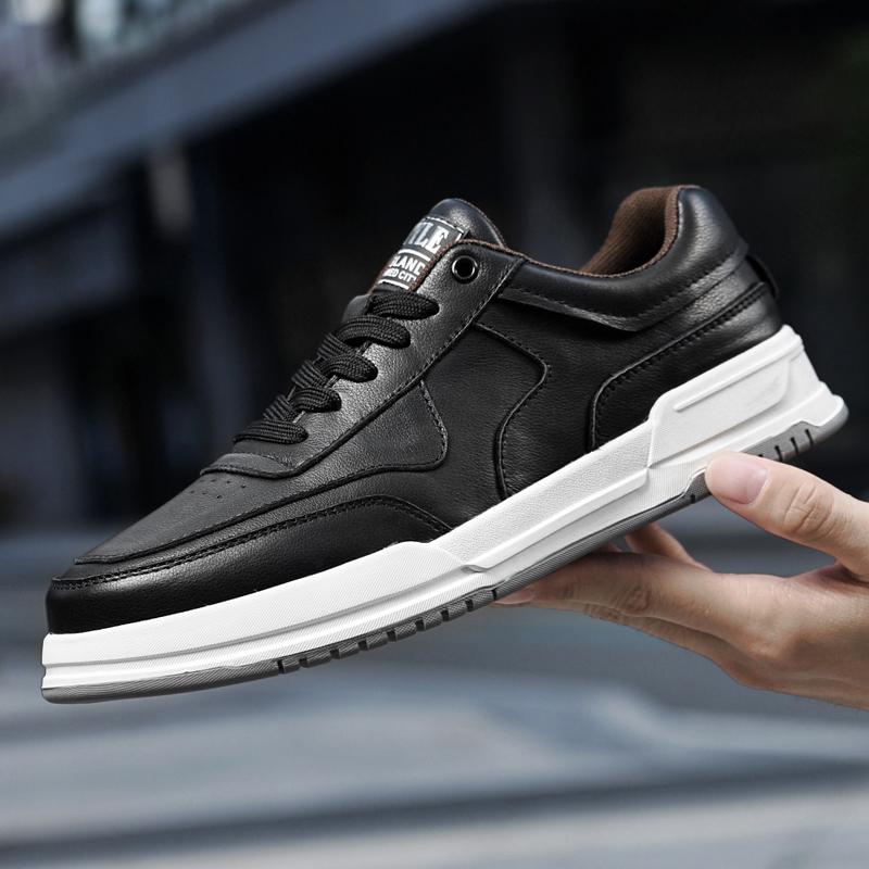 

Модные мужские туфли из натуральной кожи на шнуровке, повседневные кроссовки, удобные дизайнерские мужские туфли из коровьей кожи, оксфорды, мужская обувь, мокасины, мужские кроссовки 10.5 чёрный