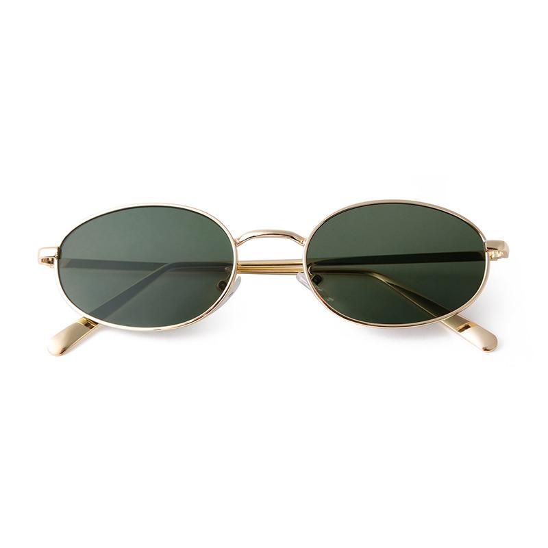 

Trendy Retro Metal Oval Sunglasses for Women Men Brand Designer 90s Fashion Vintage Round Sun Glasses Classic Green Shades S9535