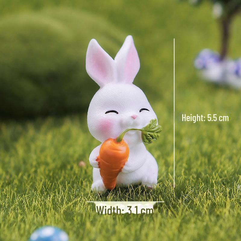 Милый кролик морковный домик садовые украшения: Фигурки животных из смолы