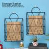 Household Bathroom Hollow Wall Mounted Iron Storage Basket Hanging Holder Organizer