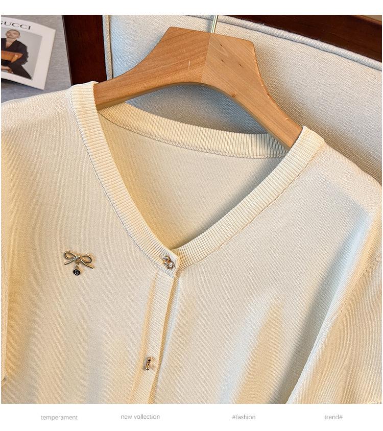 Plus Size Women's Ice Silk Knit Summer Top - Slimming Short Sleeve T-shirt