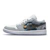 Jordan Air Jordan 1 Abrasion Resistant Slip Resistant Low top Vintage Basketball Shoes Women's Gray White DC0774-105(Team181-)