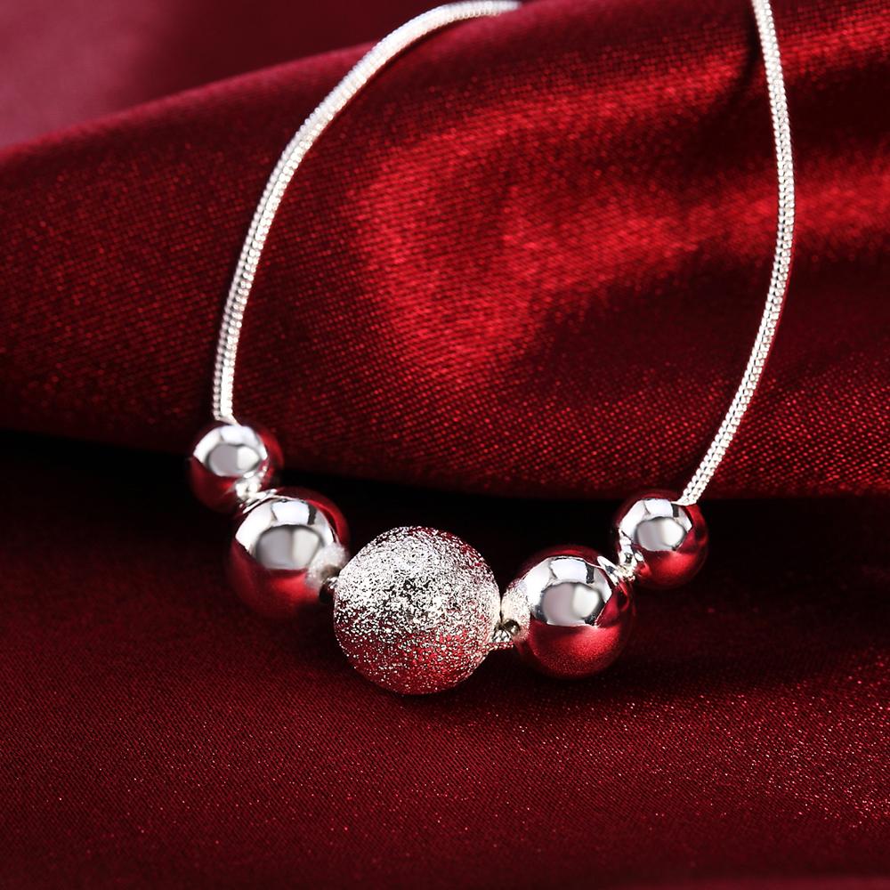 925 Sterling Silver Jewelry 18 Inch Snake Chain Bead Necklace