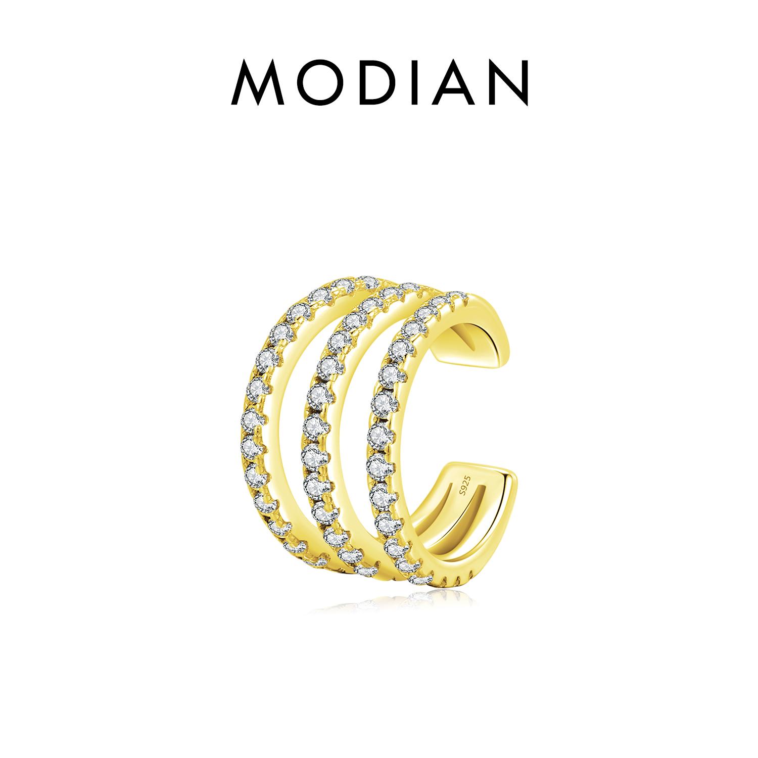 

1PCS Multi Line Layer Clar Zirconia Ear Cuff 925 Sterling Silver Trendy Clip Earrings For Women Girls Fine Jewelry Gift
