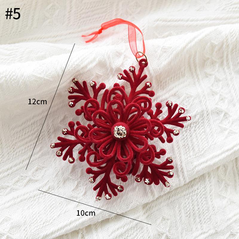 Christmas Ornament Red Velvet Christmas Tree Pendent Bowknot Elk Christmas Bells Xmas Tree Ornaments 2027 New Year Decor 7
