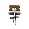Cute Bear Plush Hat for Women In Winter Warm and Plush Woolen Hat To Protect Against Cold and Ear Protection One Hat Dual Purpose Bag Knitted Hat