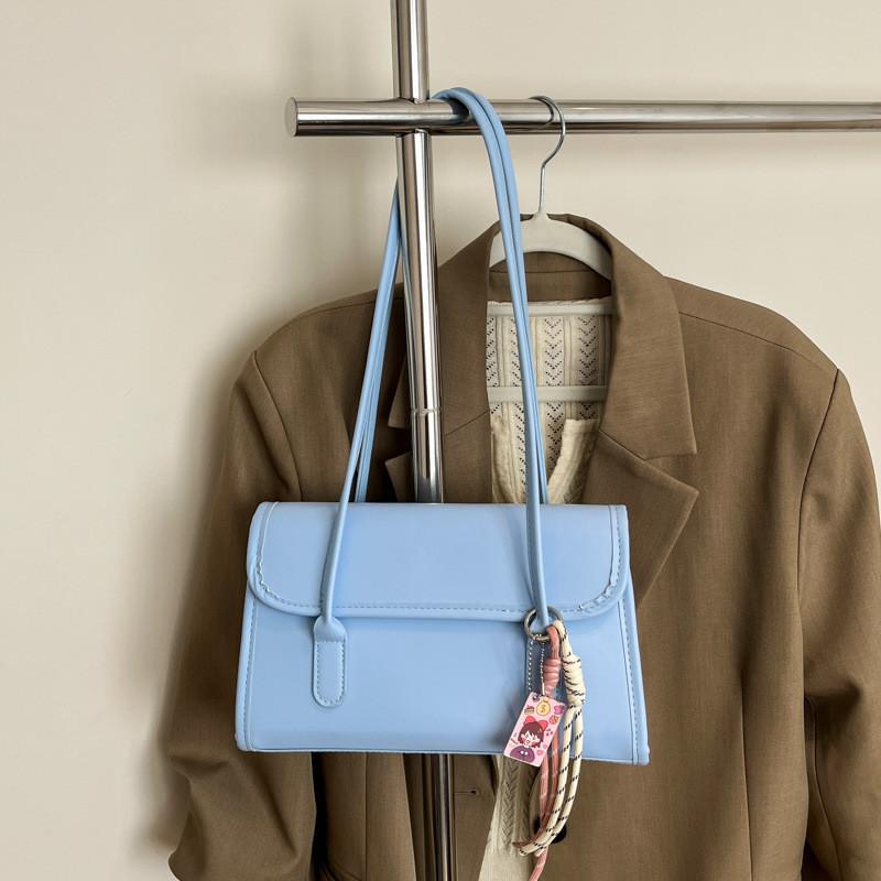 Pu Handbag Stylish Shoulder Bag With Solid Color Design For Casual Street