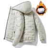 Men's Winter Hooded Jacket: Solid-Color, Zipper-Front, Versatile Jacket for Young Men