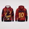 Lebendiges Fußball-Splatter Langarm Kapuzenpullover Streetwear Pullover Bequem Locker Mode Oberbekleidung für Eltern-Kind