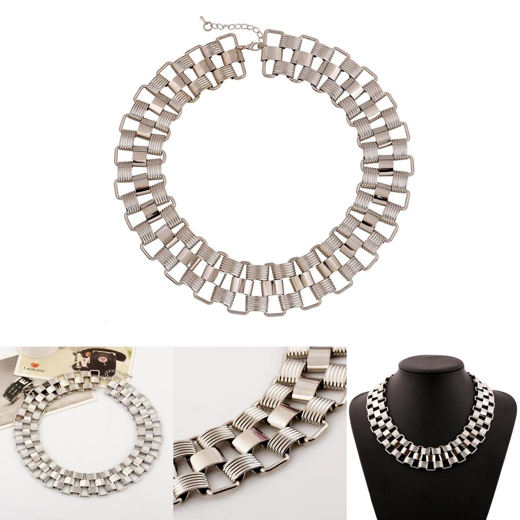 Contemporary Metal Necklace With Geometric Design And Water Chain For Men Women