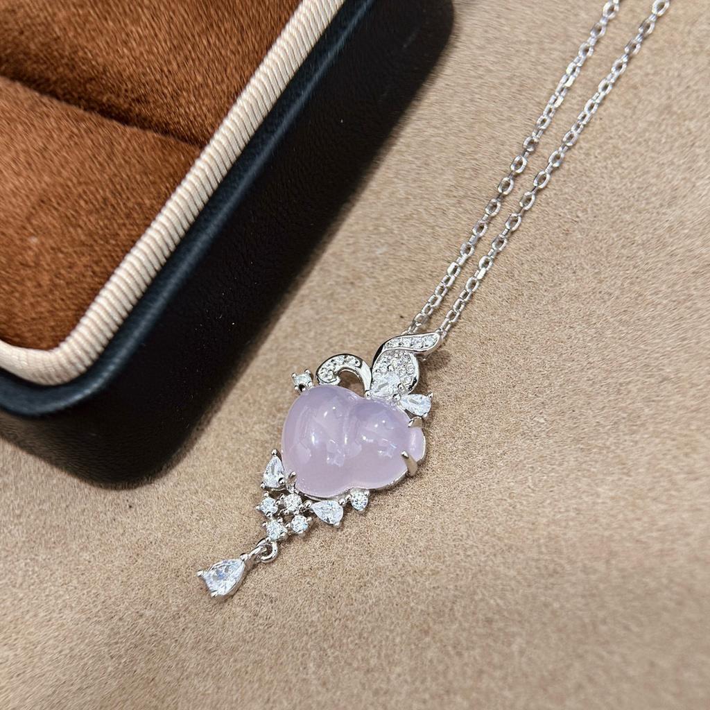 New Vintage 100% Pure 925 Sterling Silver Pendant Pave Aaa Zircconia Tassel Water Drop Gourd Necklaces For Women Wedding Jewelry