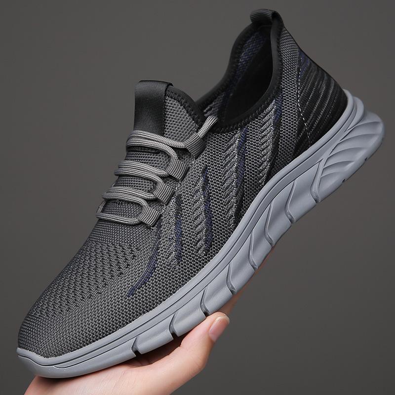 Summer fly-woven men's shoes 2025 new work breathable mesh men's shoes non-slip cloth shoes casual sports trendy shoes