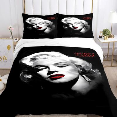 Funda Nórdica Manta Marilyn Monroe Juegos de Cama Fear Funda de Colcha Suave y Fundas de Almohada Para Adolescentes Niño IndividualDobleQueenKing