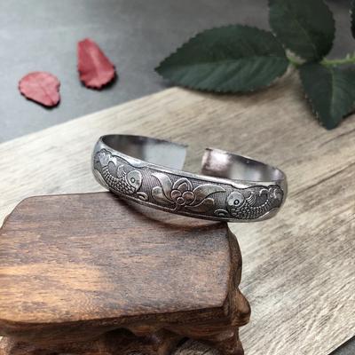 Retro Silver Bracelet, the Republic of China Nostalgic Personality Fashion Versatile Bracelet Women's Silver Accessories