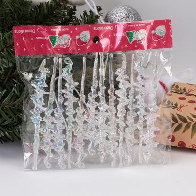 Creative Transparent Ice- Ornaments For Christmas Celebrations New Christmas Tree Decorations With Threaded Hanging Mechanism
