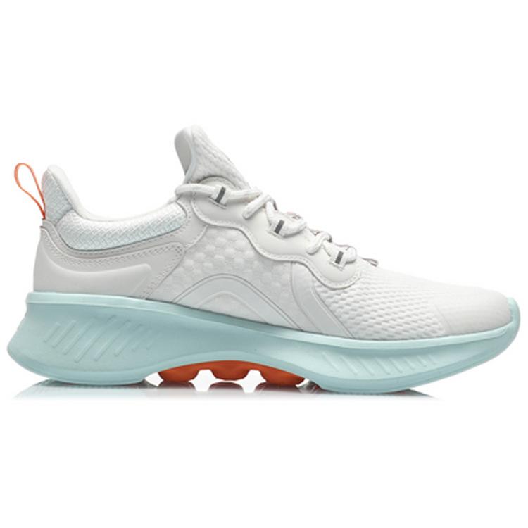 Li Ning Comfortable Cushioning Breathable Lightweight Rebound Low top Running Shoes Women's White Blue AREQ022-1