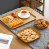 7Pcs/Set Imitation Wood Grain Snack Plates 14cm Square Tray New Simple Tea Art Dish