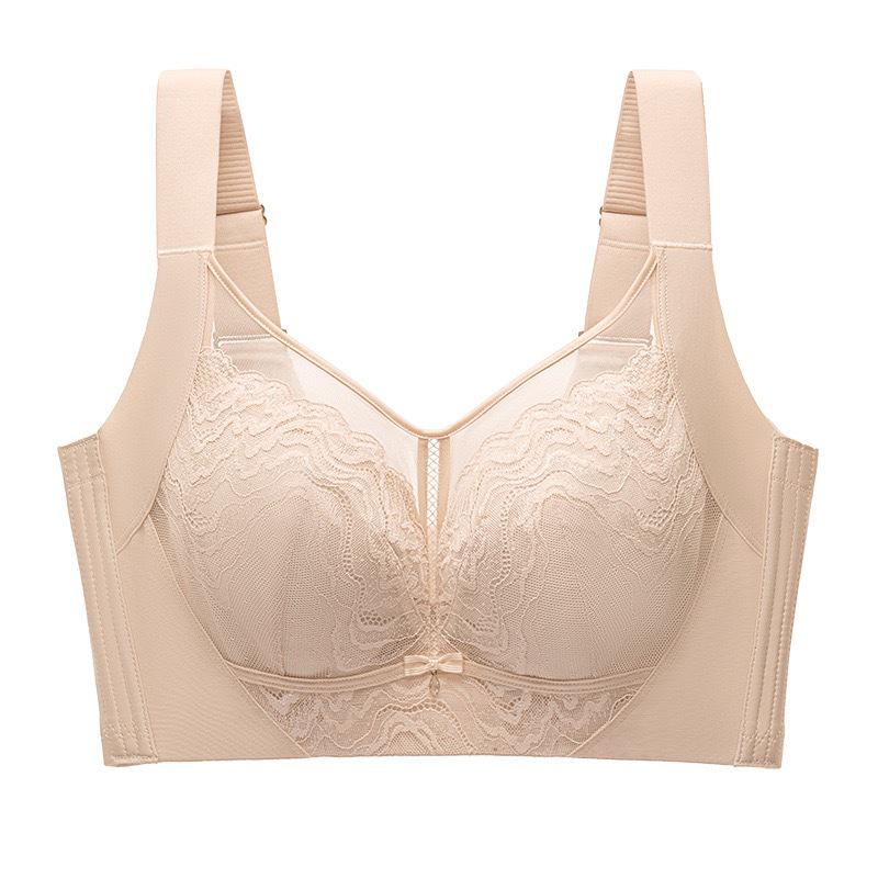 Anti-Light Large Bust Lift Support Underwire Bra with Back Closure.