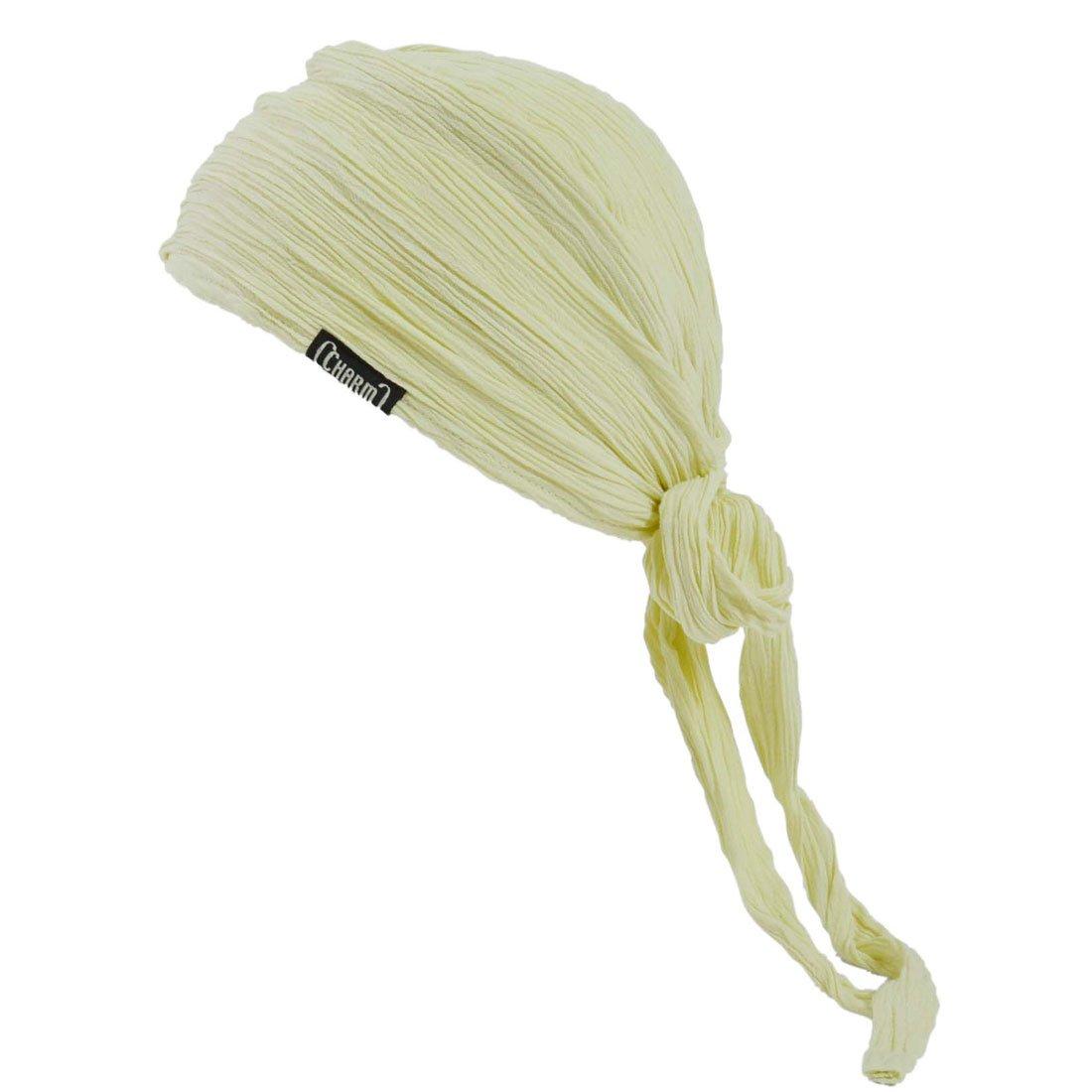 

CHARM Turban Watch [Free Size/Lime White] Shirring Bandana Cap Hat Men Women