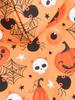 Halloween Dog Hooded Sweatshirt with Pumpkin, Ghost & Skull Prints, Orange Pet Hoodie for Cats Small Pets Festive Outfit Parties