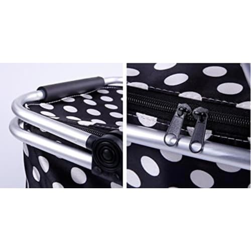 Ladfrol Outdoor Cooler Box, Insulated, Shopping Basket, Large Capacity, Lightweight, Foldable, Perfect for Sports Days and Camping (46*28*24cm, A)