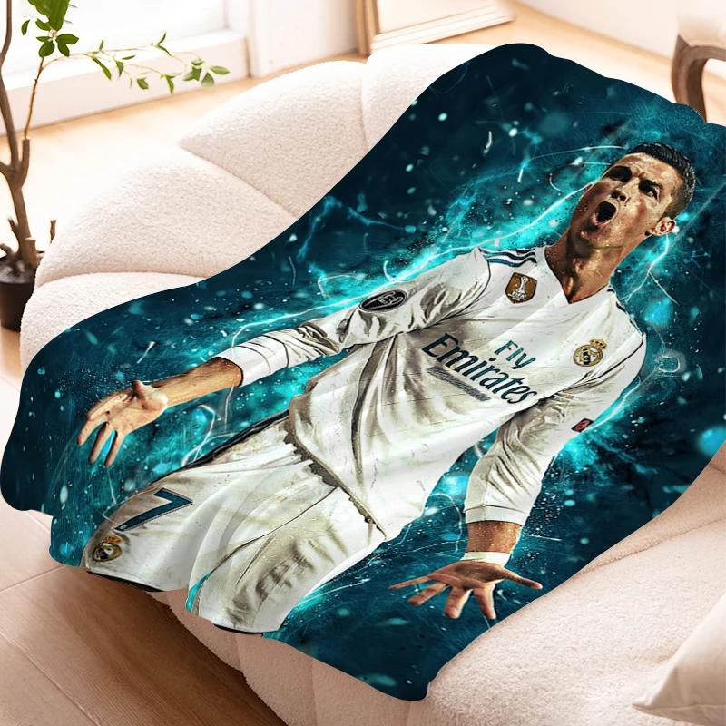 Sofa Blankets for Winter Cristiano Ronaldo Warm Knee Bed Fleece Custom Camping Fluffy Soft Blankets Microfiber Bedding King Size