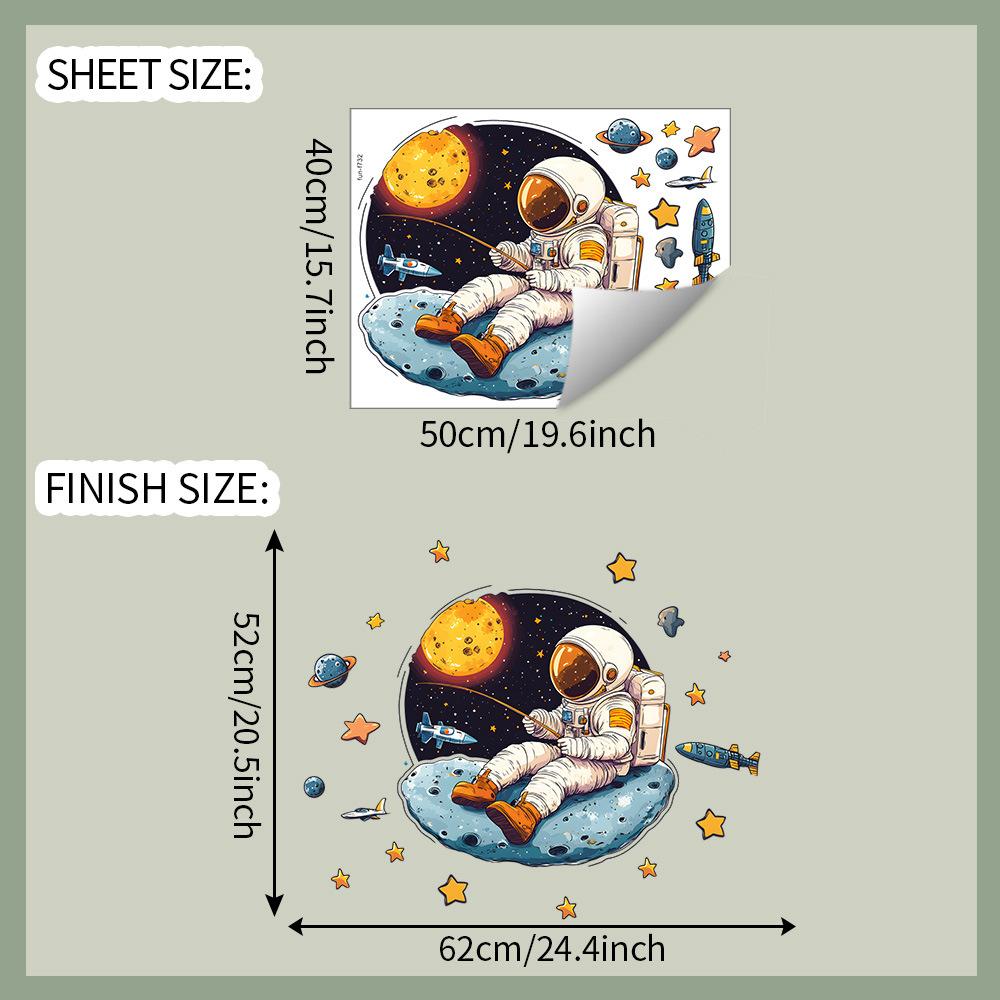 Katong Planet Astronaut Star Bedroom Living Room Home Beautification and Decoration Wall Stickers