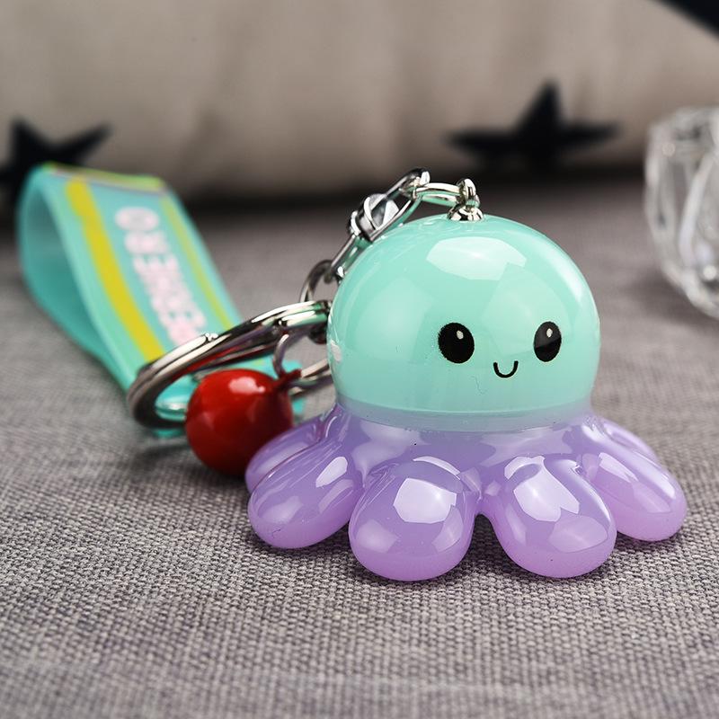 Glowende Octopus Sleutelhanger – Creatieve Acryl Cartoon Hanger voor Koppels