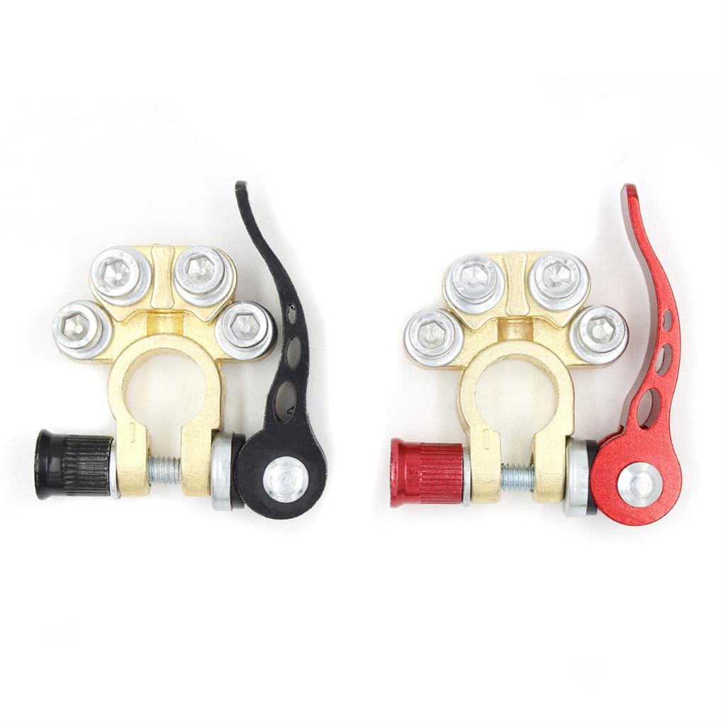 

1 Pair Copper Automobile Battery Connector Portable Quick Disconnect Stainless Steel Screw Washable High Conductivity Terminal