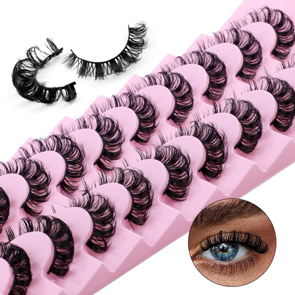 10 Pairs Of Curled False Eyelashes D Song Thick Curl Planting Grafting Natural Eyelashes