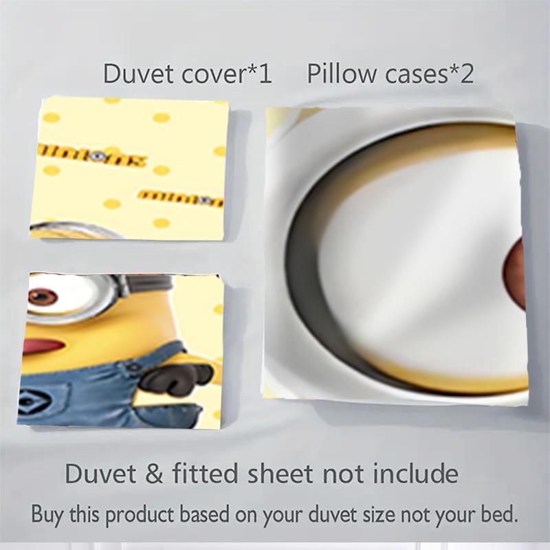 3Pcs Despicable Minions Bedding Sets For All Sizes New 3D Printed Bed Cover Comforter Duvet Cover Pillowcase Bedroom Decoration