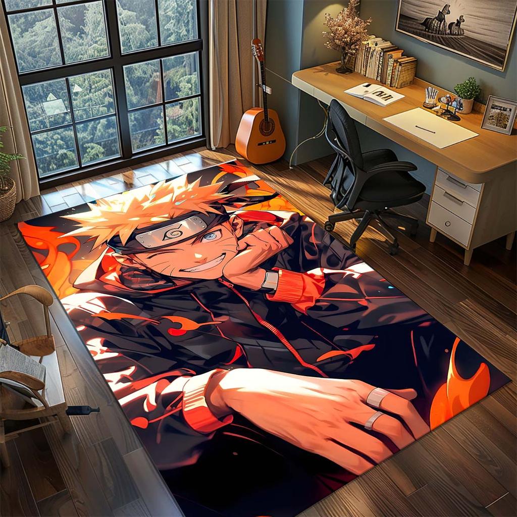 Naruto Anime Rug Carpet Large Area Rug Non Slip Washable Floor Mat Gamer Room Bedroom Home Decor -QJY