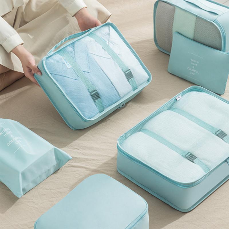 7 Stück Große Größe Reiseorganizer Tragbarer Kofferorganizer Kleidung Schuhe Make-up Tasche Gepäckorganizer Reiseaufbewahrungstasche