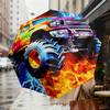 1pc Monster Truck Fire Pattern Umbrella Design Automatic Opening and Closing Umbrella, High-quality Travel Umbrella,  c1128244