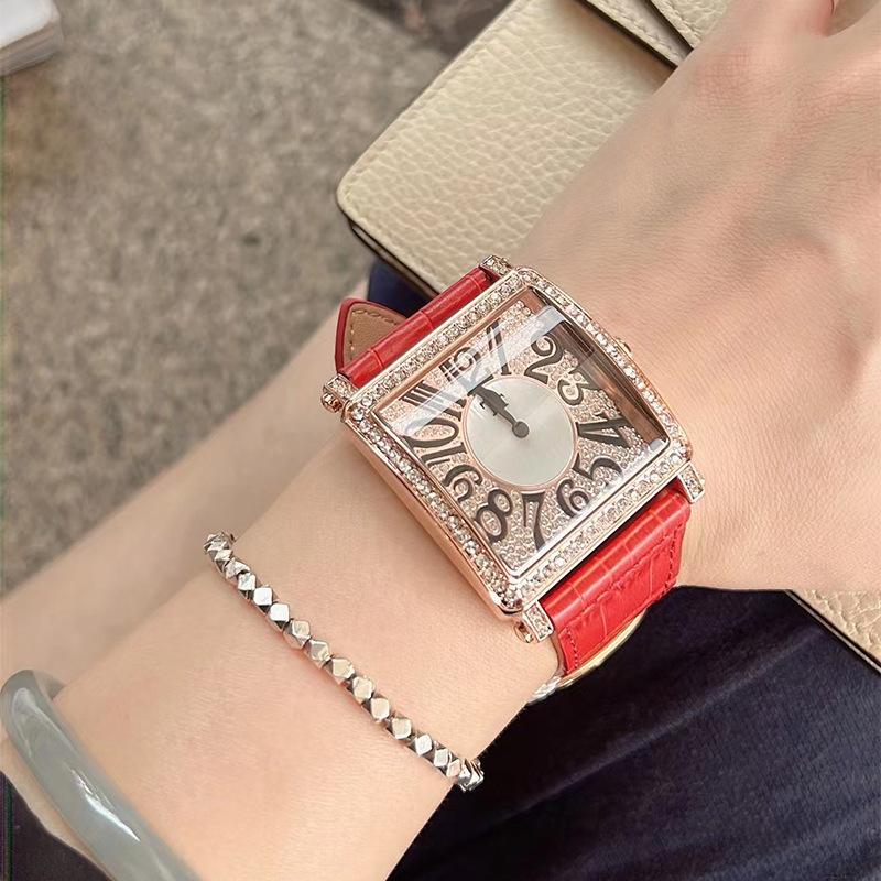 Diamond-Studded Square Watch, Women'S Domineering Large Dial, Casual Fashion, Japanese And Korean Watches, Trendy Luxury And High-End Sense