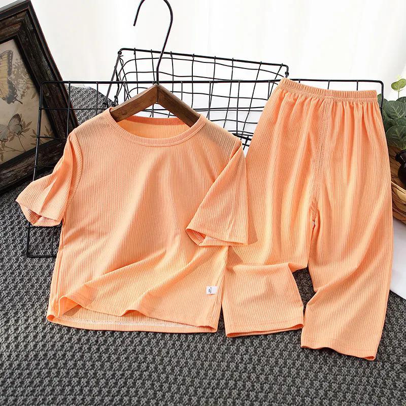 Children's Home Wear Summer Thin Sleeve Air Conditioning Clothing Pajamas