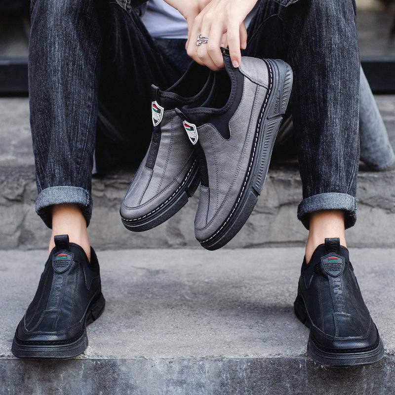 Buy Autumn and Winter Casual Leather Shoes, A Pedal Plus Velvet Flat