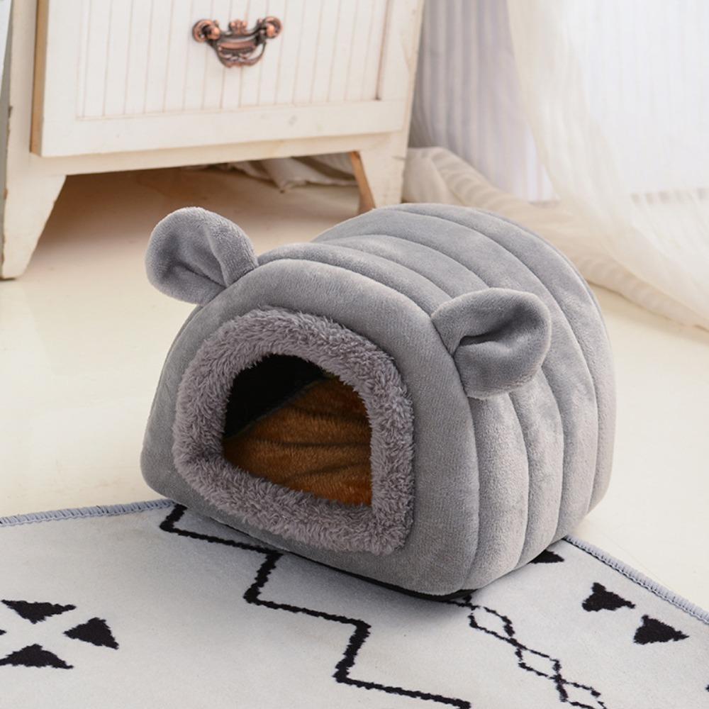 

Semi Closed Hamster Warm Nest Velvet Hamster Sleeping House Hamster Hut for Hedgehog Chinchilla серый