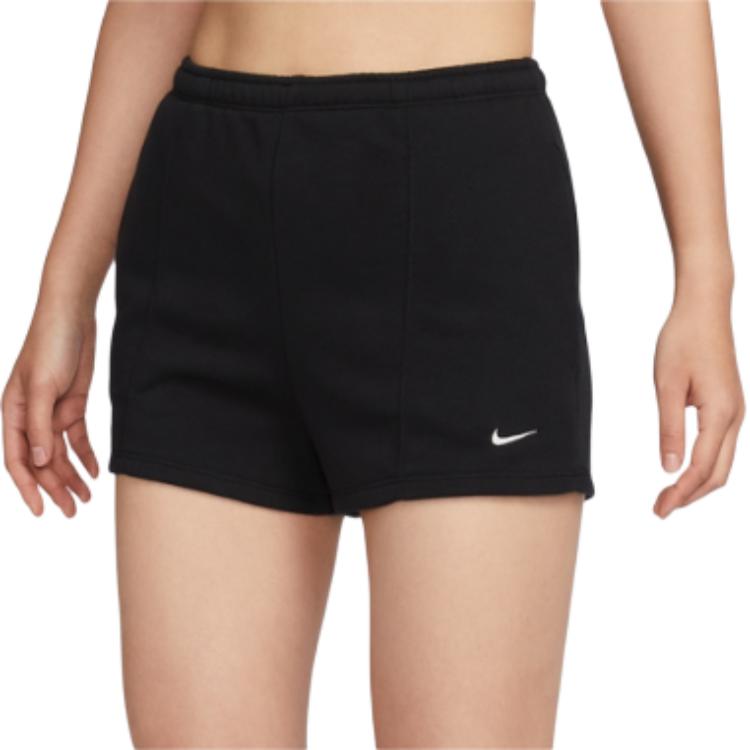 Nike Shorts de Sport Taille Haute Coupe Slim Couleur Unie Femme shorts Noir FN2456-010