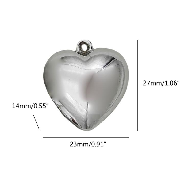 10 Pcs Heart Charm Pendants Plastic Beads Heart Charm for DIY Necklace Bracelet