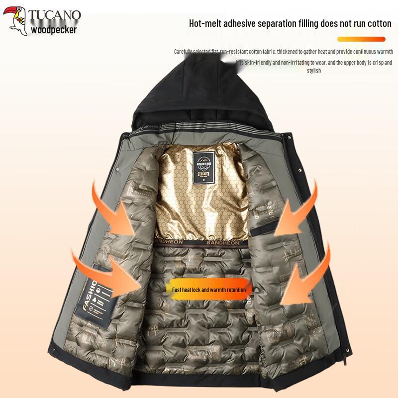 Tucano Men's Winter Thickened Padded Hooded Jacket