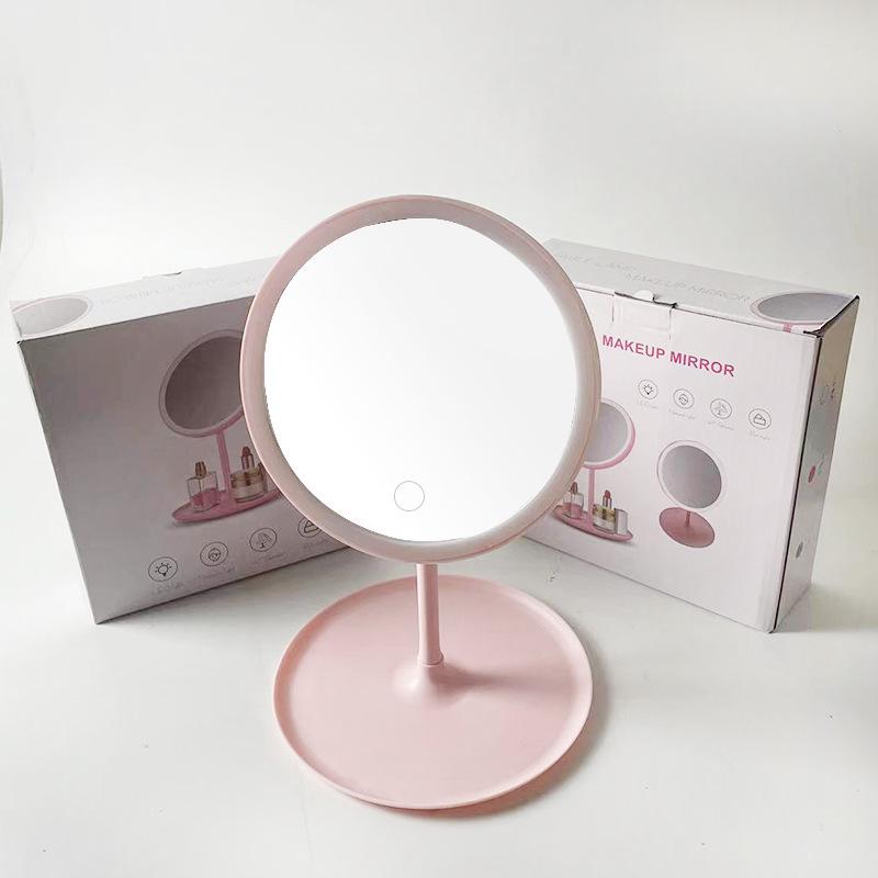 Tri-Color LED HD Adjustable Vanity Mirror with Fill Light розовый