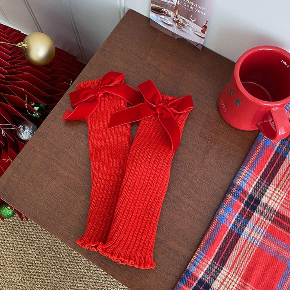 Harajuku Knitted Leg Cover Lolita Red Leg Socks Fashion Jk Leg Warmers  Streetwear